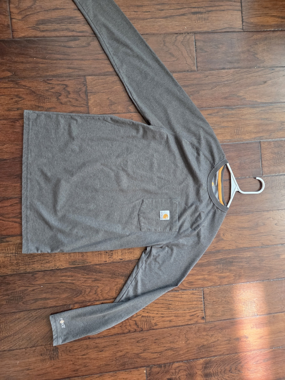 Carhartt Men’s Long-Sleeve Pocket T-Shirt — Dark Gray Size S